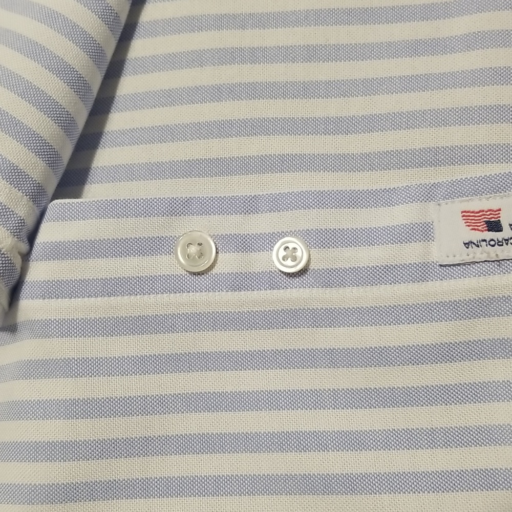 Brooks Brothers Made in USA Lt. Blue Stripe Oxford Cloth Button Down - Picture 6 of 8